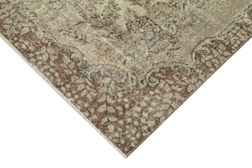 Vintage Beige Vintage Cotton Wool Handmade Area Rug 5'8'' x 9'6''