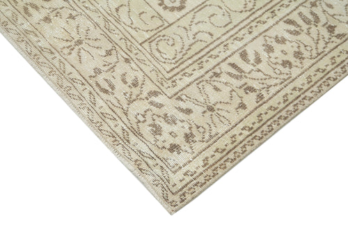 Vintage Beige Vintage Cotton Wool Handmade Area Rug 6'3'' x 10'1''