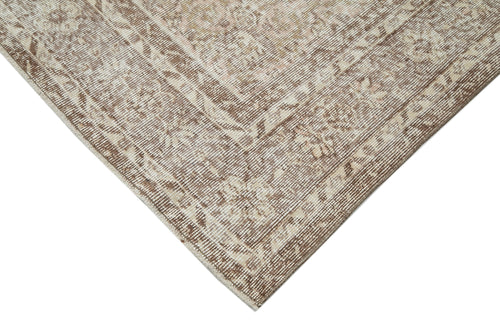 Vintage Beige Vintage Cotton Wool Handmade Area Rug 6'6'' x 9'10''