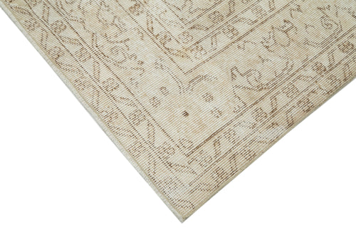 Vintage Beige Vintage Cotton Wool Handmade Area Rug 6'4'' x 9'11''