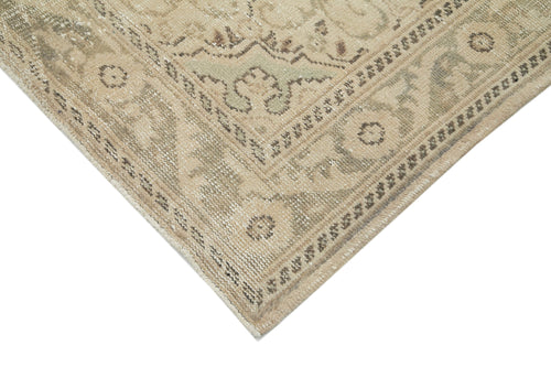 Vintage Beige Vintage Cotton Wool Handmade Area Rug 6'6'' x 9'3''