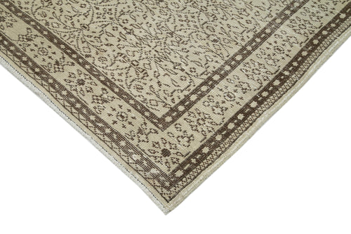 Vintage Beige Vintage Cotton Wool Handmade Area Rug 6'1'' x 10'2''