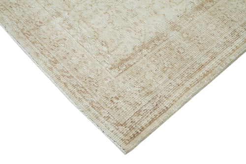 Vintage Beige Vintage Cotton Wool Handmade Area Rug 5'11'' x 9'3''