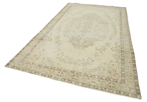 Vintage Beige Vintage Cotton Wool Handmade Area Rug 6'0'' x 9'10''
