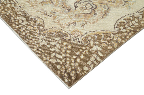 Vintage Beige Vintage Cotton Wool Handmade Area Rug 5'10'' x 9'10''