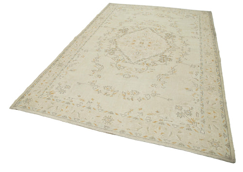 Vintage Beige Vintage Cotton Wool Handmade Area Rug 6'5'' x 10'0''