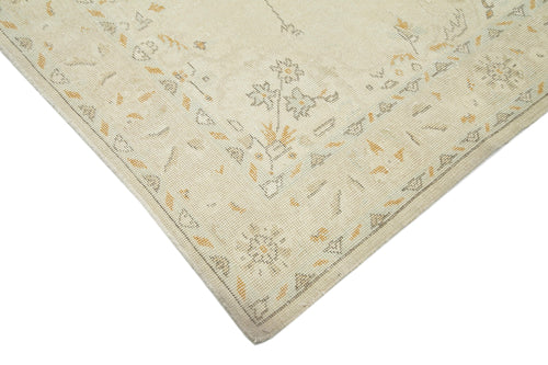 Vintage Beige Vintage Cotton Wool Handmade Area Rug 6'5'' x 10'0''