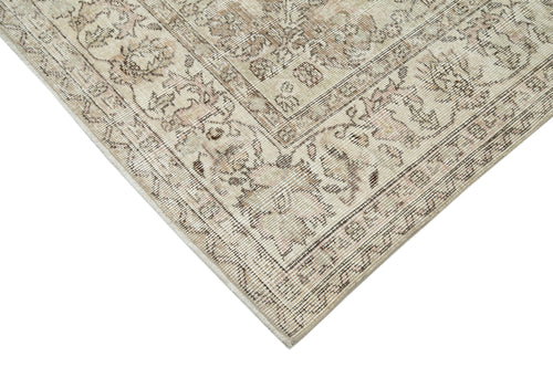 Vintage Beige Vintage Cotton Wool Handmade Area Rug 6'8'' x 10'1''