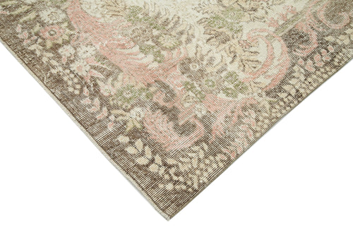 Vintage Beige Vintage Cotton Wool Handmade Area Rug 6'0'' x 10'10''