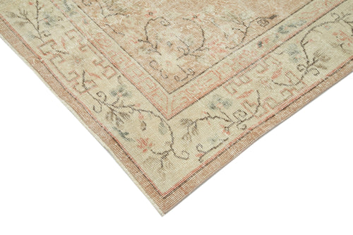 Vintage Beige Vintage Cotton Wool Handmade Area Rug 6'7'' x 10'1''