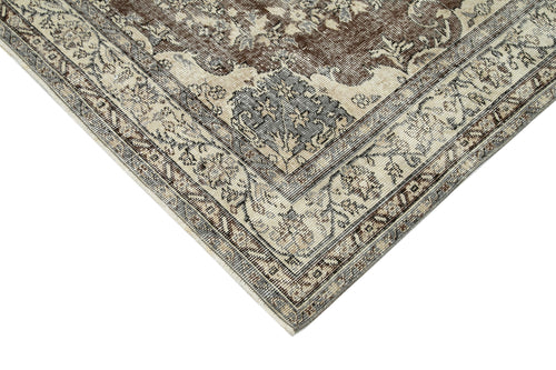 Vintage Beige Vintage Cotton Wool Handmade Area Rug 5'6'' x 9'1''