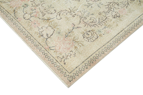 Vintage Beige Vintage Cotton Wool Handmade Area Rug 6'0'' x 9'7''