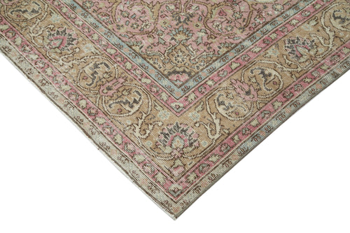 Vintage Beige Vintage Cotton Wool Handmade Area Rug 6'3'' x 10'2''