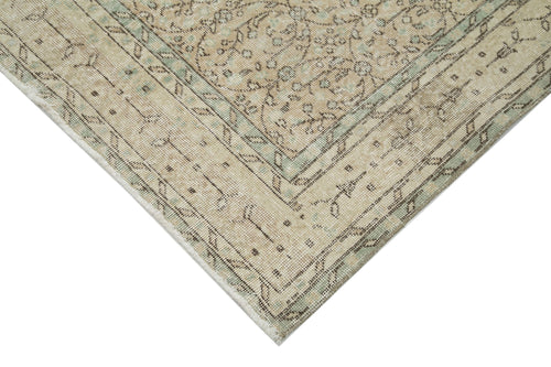 Vintage Beige Vintage Cotton Wool Handmade Area Rug 6'6'' x 10'1''