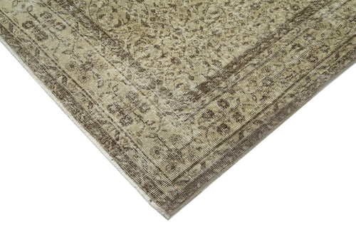Vintage Beige Vintage Cotton Wool Handmade Area Rug 6'11'' x 9'11''