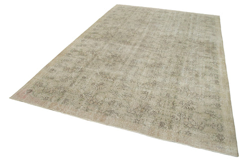 Vintage Beige Vintage Cotton Wool Handmade Area Rug 6'10'' x 10'0''