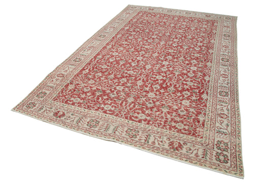 Vintage Beige Vintage Cotton Wool Handmade Area Rug 6'6'' x 10'8''