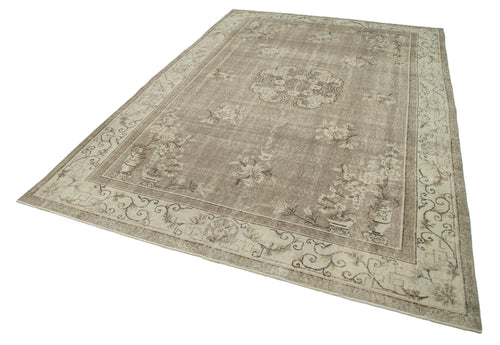 Vintage Beige Vintage Cotton Wool Handmade Area Rug 7'0'' x 10'5''