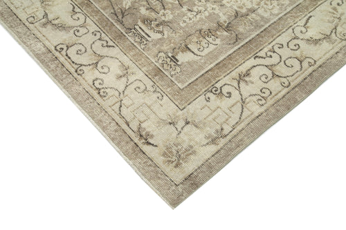 Vintage Beige Vintage Cotton Wool Handmade Area Rug 7'0'' x 10'5''