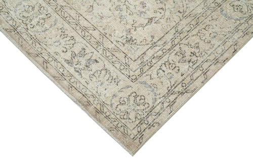 Vintage Beige Vintage Cotton Wool Handmade Area Rug 6'6'' x 10'4''