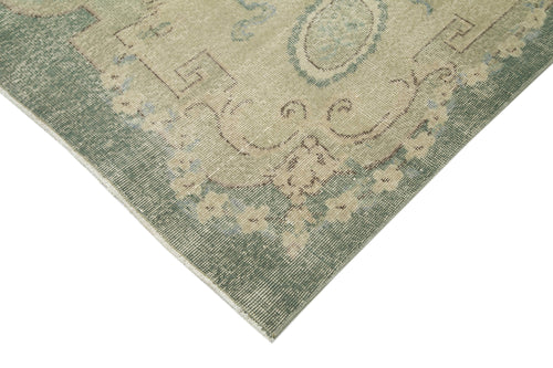 Vintage Beige Vintage Cotton Wool Handmade Area Rug 6'4'' x 11'5''