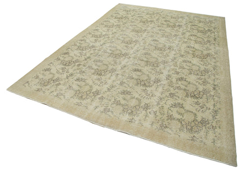 Vintage Beige Vintage Cotton Wool Handmade Area Rug 7'4'' x 10'7''