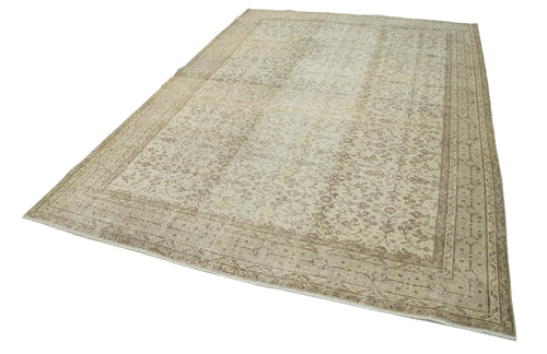 Vintage Beige Vintage Cotton Wool Handmade Area Rug 6'11'' x 10'0''