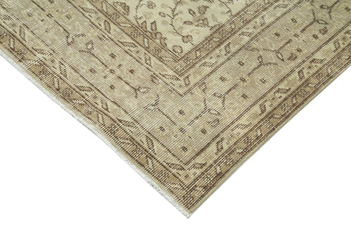 Vintage Beige Vintage Cotton Wool Handmade Area Rug 6'11'' x 10'0''
