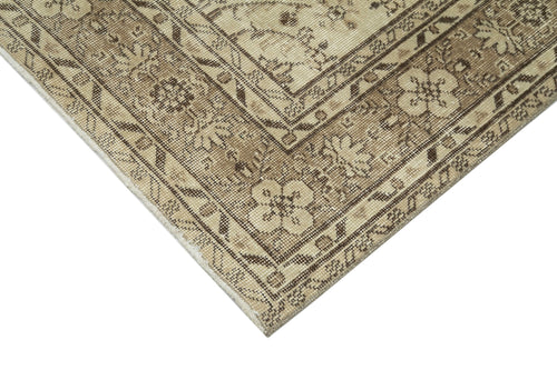 Vintage Beige Vintage Cotton Wool Handmade Area Rug 6'7'' x 10'4''