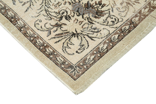 Vintage Beige Vintage Cotton Wool Handmade Area Rug 7'3'' x 9'6''
