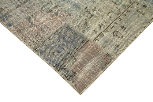 Handmade Area Rug - Kirk Yama Grey Patchwork Cotton Wool 8'2'' x 11'6''