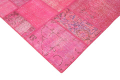 Kirk Yama Pink Patchwork Cotton Wool Handmade Area Rug 8'0'' x 11'7''