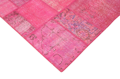 Kirk Yama Pink Patchwork Cotton Wool Handmade Area Rug 8'0'' x 11'7''