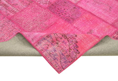 Kirk Yama Pink Patchwork Cotton Wool Handmade Area Rug 8'0'' x 11'7''