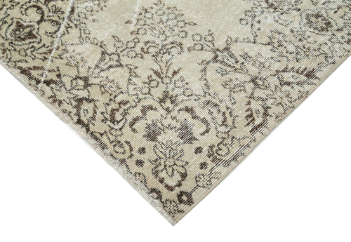 Vintage Beige Vintage Cotton Wool Handmade Area Rug 6'7'' x 10'0''