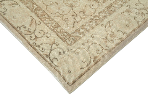 Vintage Beige Vintage Cotton Wool Handmade Area Rug 6'11'' x 9'10''