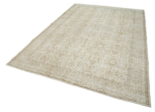 Vintage Beige Vintage Cotton Wool Handmade Area Rug 6'10'' x 10'0''