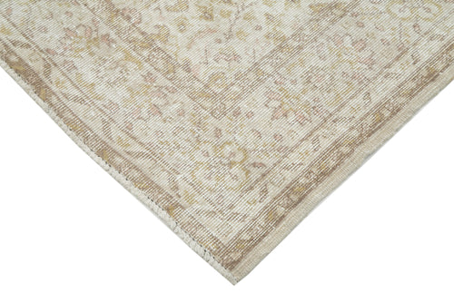 Vintage Beige Vintage Cotton Wool Handmade Area Rug 6'10'' x 10'0''