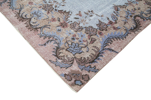 Oyma Vintage Blue Vintage Cotton Wool Handmade Area Rug 6'2'' x 9'4''