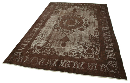 Oyma Vintage Brown Vintage Cotton Wool Handmade Area Rug 6'11'' x 10'9''