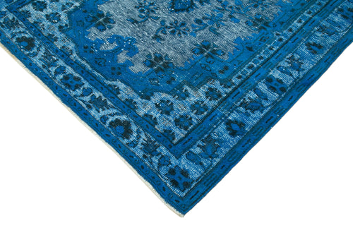 Oyma Vintage Blue Vintage Cotton Wool Handmade Area Rug 5'8'' x 9'6''