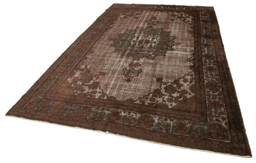 Oyma Vintage Brown Vintage Cotton Wool Handmade Area Rug 6'8'' x 11'0''