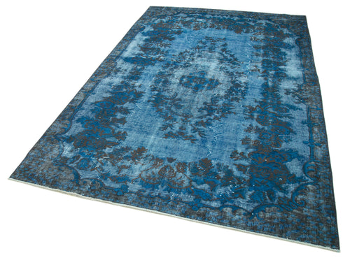 Oyma Vintage Blue Vintage Cotton Wool Handmade Area Rug 5'5'' x 8'11''
