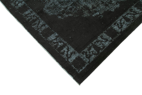 Oyma Vintage Black Vintage Cotton Wool Handmade Area Rug 5'3'' x 8'11''