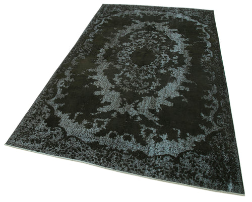 Oyma Vintage Black Vintage Cotton Wool Handmade Area Rug 5'2'' x 8'10''