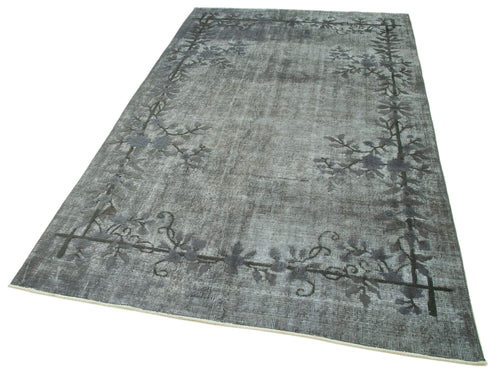 Oyma Vintage Grey Vintage Cotton Wool Handmade Area Rug 5'2'' x 8'10''
