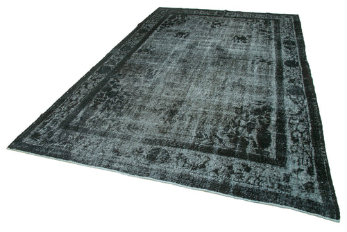 Oyma Vintage Black Vintage Cotton Wool Handmade Area Rug 6'11'' x 10'8''
