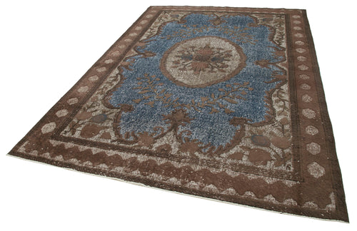 Oyma Vintage Brown Vintage Cotton Wool Handmade Area Rug 6'11'' x 10'0''