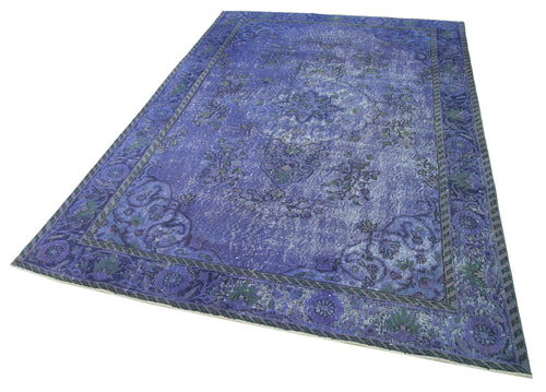 Oyma Vintage Purple Vintage Cotton Wool Handmade Area Rug 5'11'' x 9'0''