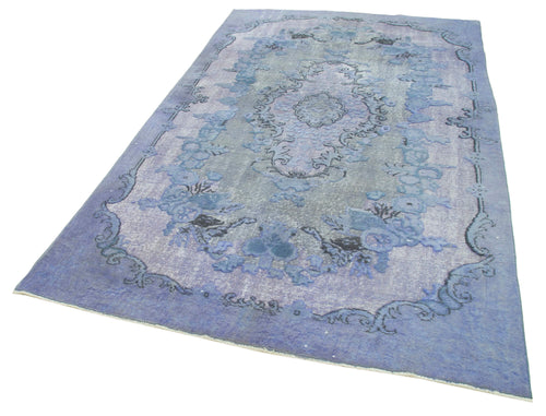 Oyma Vintage Blue Vintage Cotton Wool Handmade Area Rug 5'5'' x 8'11''